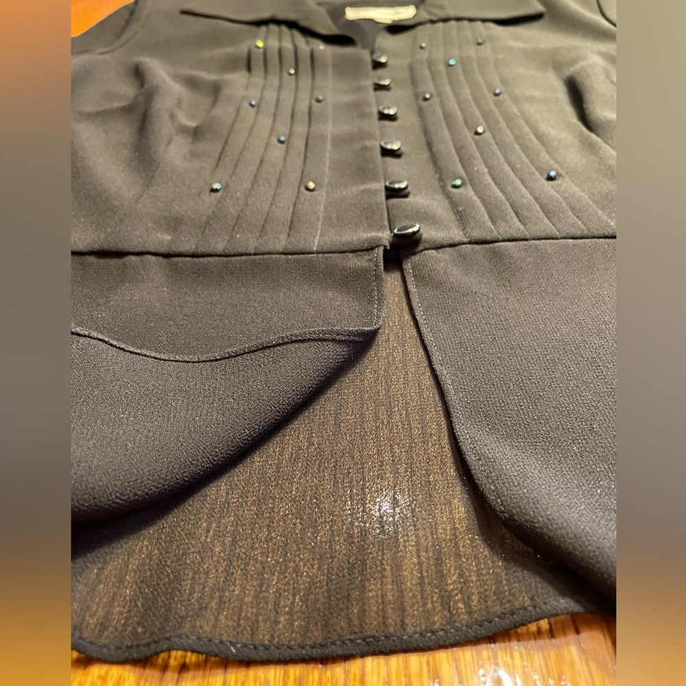 DANNY & NICOLE BLACK BEADED 16W SKIRT SUIT - Picture 9 of 10